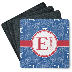 PI Square Rubber Backed Coasters - Set of 4 (Personalized)