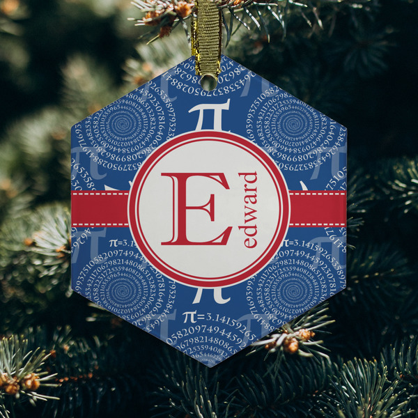 PI Frosted Glass Ornament - Hexagon (Lifestyle)