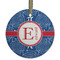 PI Flat Glass Ornament - Round w/ Name and Initial