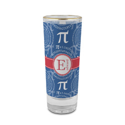 PI 2 oz Shot Glass -  Glass with Gold Rim - Set of 4 (Personalized)