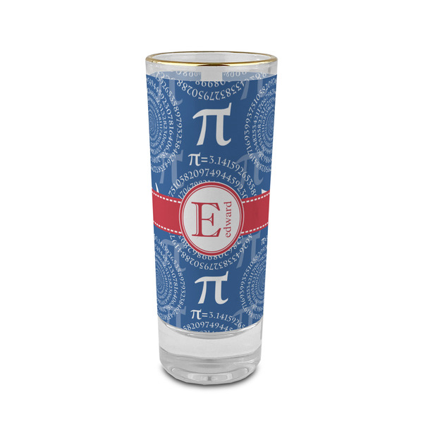 Custom PI 2 oz Shot Glass - Glass with Gold Rim (Personalized)
