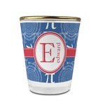 PI Glass Shot Glass - 1.5 oz - with Gold Rim - Single (Personalized)