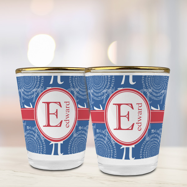 PI Glass Shot Glass - with gold rim - LIFESTYLE