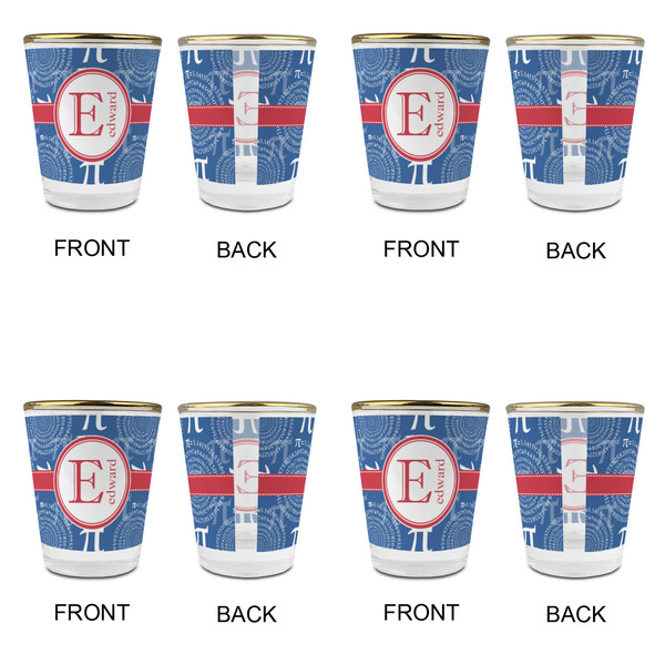 PI Glass Shot Glass - with gold rim - Set of 4 - APPROVAL