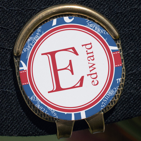 PI Golf Ball Marker Hat Clip - Gold - Close Up