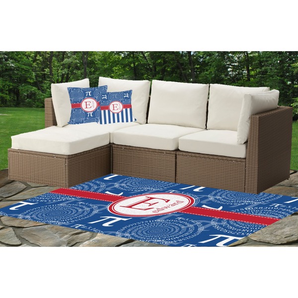Custom PI Indoor / Outdoor Rug - Custom Size w/ Name and Initial