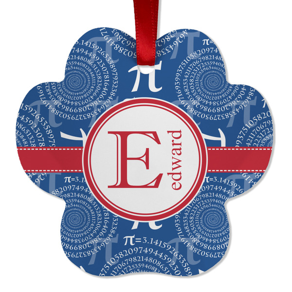 Custom PI Metal Paw Ornament - Double Sided w/ Name and Initial