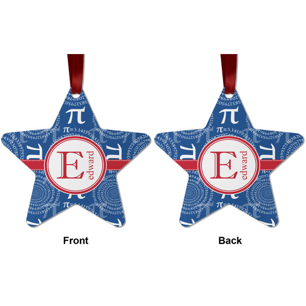 PI Metal Star Ornament - Front and Back