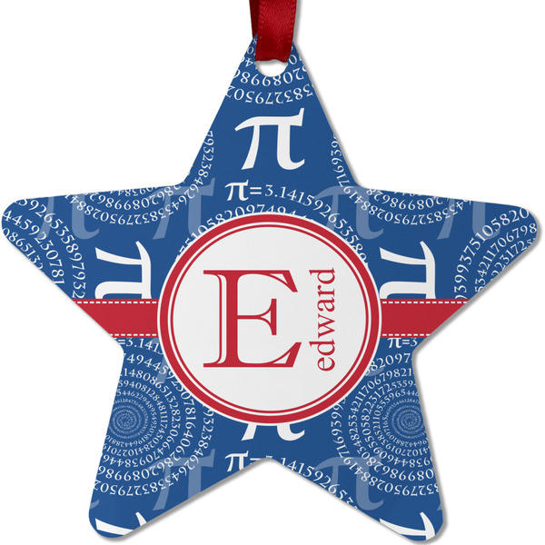 Custom PI Metal Star Ornament - Double Sided w/ Name and Initial
