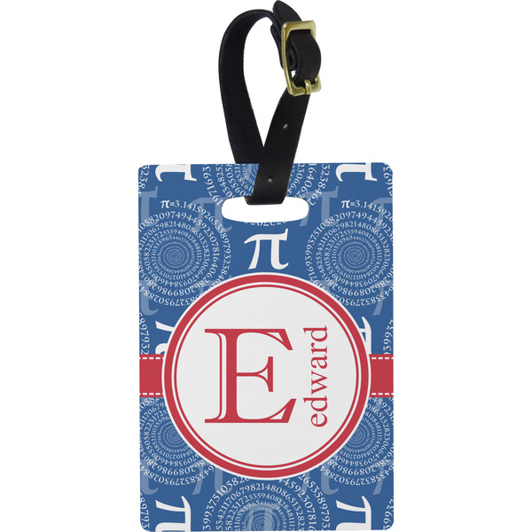 Custom PI Plastic Luggage Tag - Rectangular w/ Name and Initial