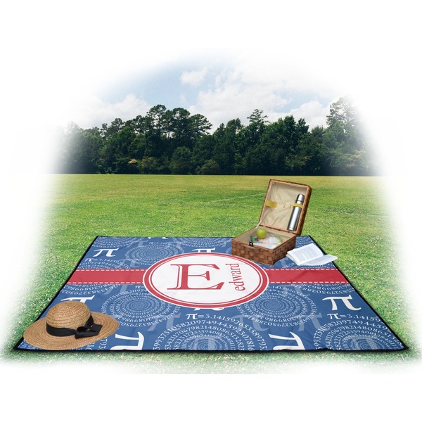 PI Picnic Blanket - with Basket Hat and Book - in Use