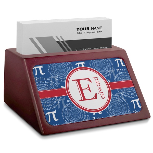 Custom PI Red Mahogany Business Card Holder (Personalized)