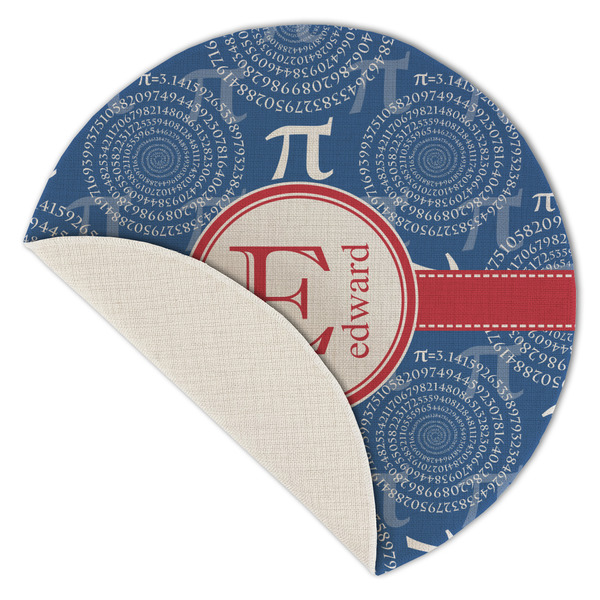 PI Round Linen Placemats - Front (folded corner single sided)