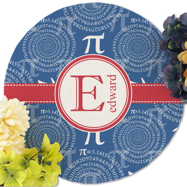 PI Round Linen Placemats - Front (w flowers)