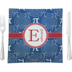 PI 9.5" Glass Square Lunch / Dinner Plate- Single or Set of 4 (Personalized)