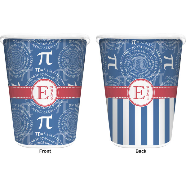 PI Trash Can White - Front and Back - Apvl