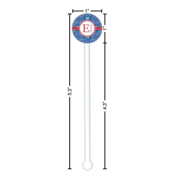 PI White Plastic 5.5" Stir Stick - Round - Dimensions