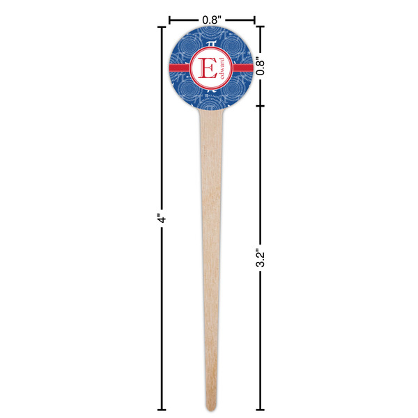 PI Wooden 4" Food Pick - Round - Dimensions