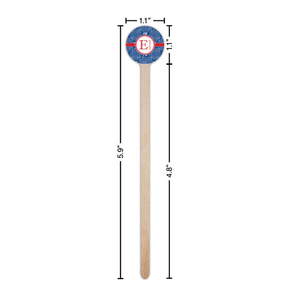 PI Wooden 6" Stir Stick - Round - Dimensions