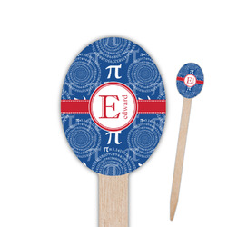 PI Oval Wooden Food Picks - Single Sided (Personalized)
