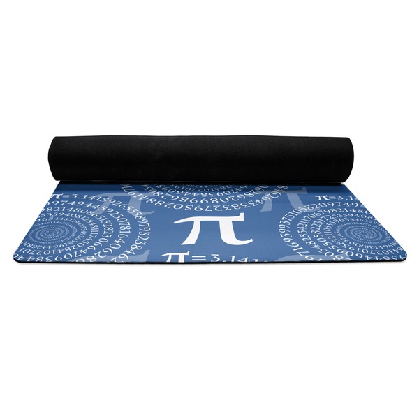 PI Yoga Mat Rolled up Black Rubber Backing