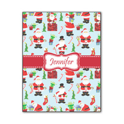 Santa and Presents Wood Print - 11x14 (Personalized)