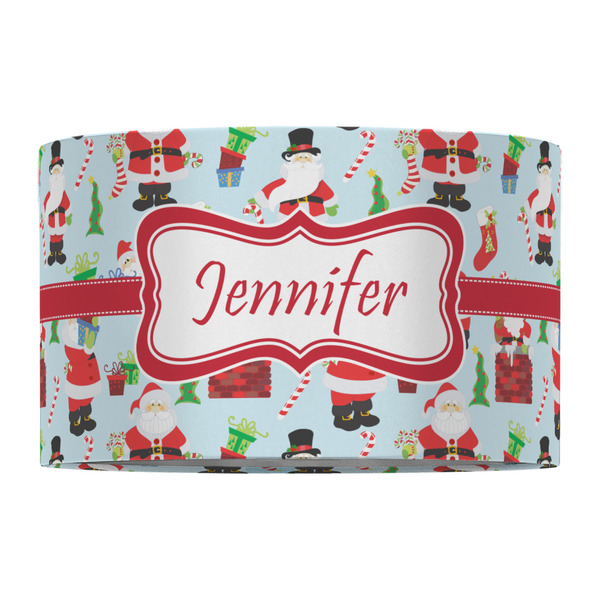 Santa and Presents 12" Drum Lampshade - FRONT (Fabric)