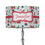 Santa and Presents 12" Drum Lamp Shade - Fabric (Personalized)