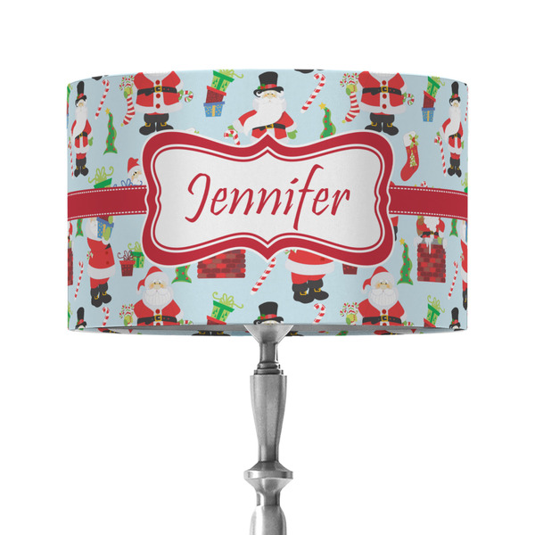 Santa and Presents 12" Drum Lampshade - ON STAND (Fabric)