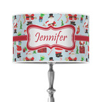 Santa and Presents 12" Drum Lamp Shade - Poly-film (Personalized)