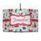 Santa and Presents 12" Drum Pendant Lamp - Fabric (Personalized)