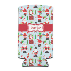 Santa and Presents Can Cooler (tall 12 oz) (Personalized)