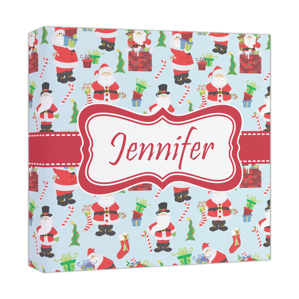 Custom Santa and Presents Canvas Print - 12x12 (Personalized)