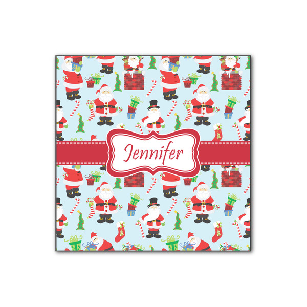 Custom Santa and Presents Wood Print - 12x12 (Personalized)