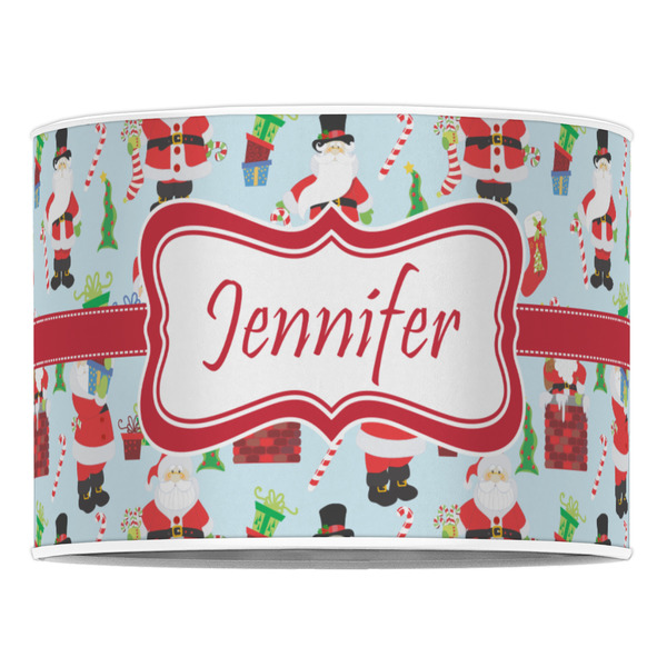 Santa and Presents 16" Drum Lampshade - FRONT (Poly Film)