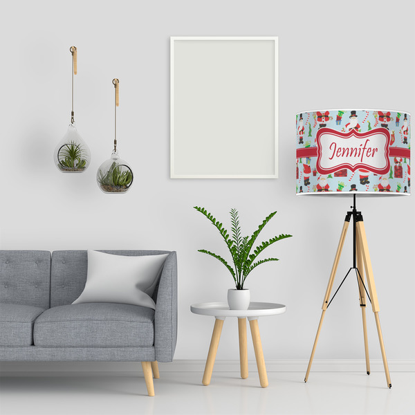Santa and Presents 16" Drum Lampshade - LIFESTYLE