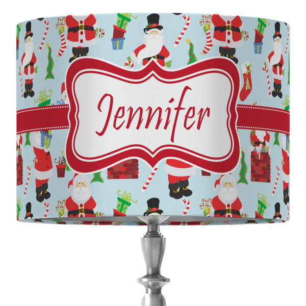 Custom Santa and Presents 16" Drum Lamp Shade - Fabric (Personalized)