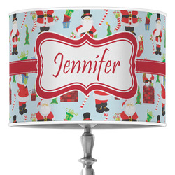 Santa and Presents 16" Drum Lamp Shade - Poly-film (Personalized)