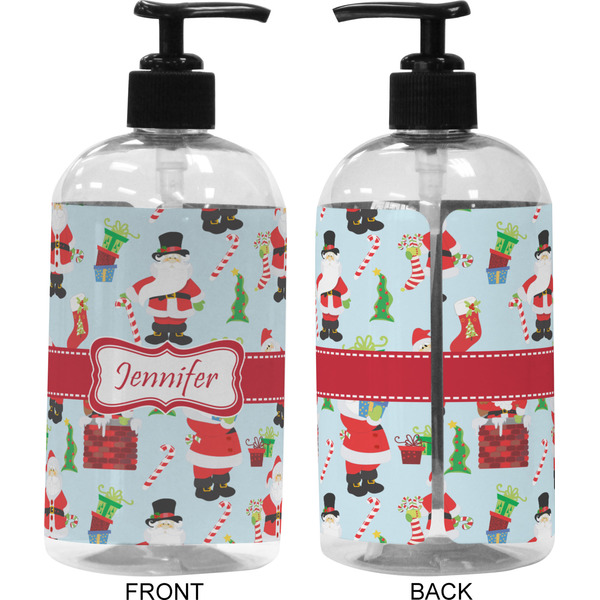 Santa and Presents 16 oz Plastic Liquid Dispenser (Approval) - Black
