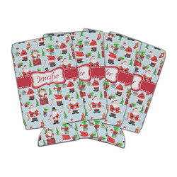 Santa and Presents Can Cooler (16 oz) - Set of 4 (Personalized)