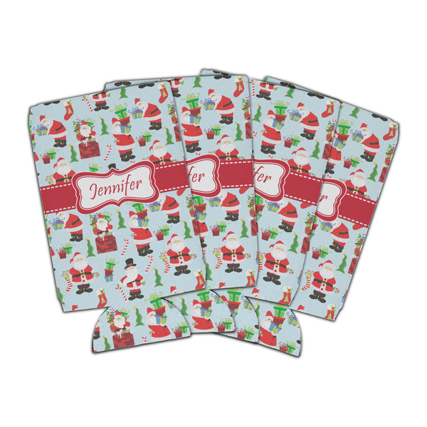 Custom Santa and Presents Can Cooler (16 oz) - Set of 4 (Personalized)