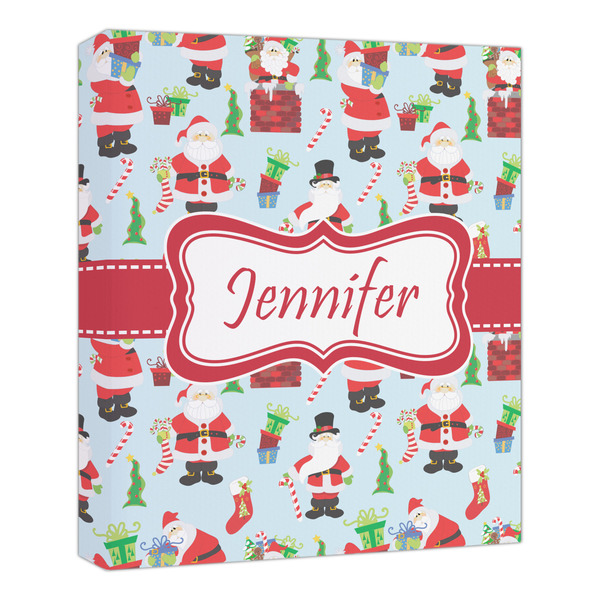 Custom Santa and Presents Canvas Print - 20x24 (Personalized)