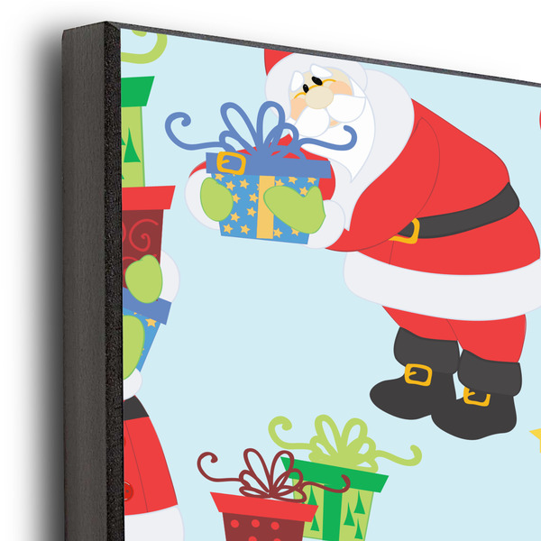 Santa and Presents 20x30 Wood Print - Closeup