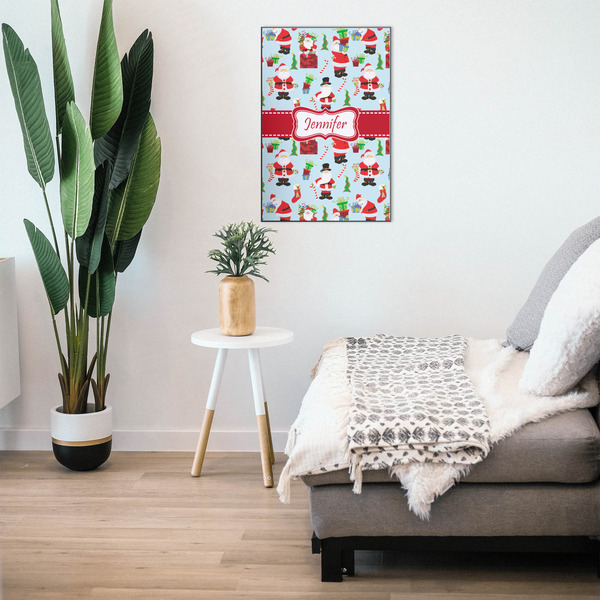 Santa and Presents 20x30 Wood Print - In Context