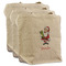Santa and Presents 3 Reusable Cotton Grocery Bags - Front View