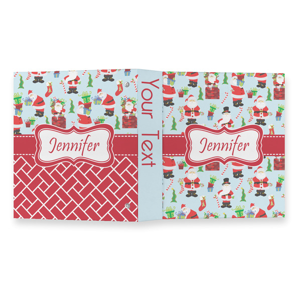Santa and Presents 3 Ring Binders - Full Wrap - 1" - OPEN OUTSIDE