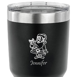 Santa and Presents 30 oz Stainless Steel Tumbler - Black - Double Sided (Personalized)