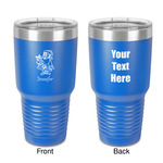 Santa and Presents 30 oz Stainless Steel Tumbler - Royal Blue - Double-Sided (Personalized)