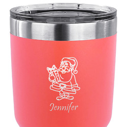 Santa and Presents 30 oz Stainless Steel Tumbler - Coral - Single Sided (Personalized)