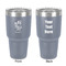 Santa and Presents 30 oz Stainless Steel Tumbler - Grey - Double-Sided (Personalized)
